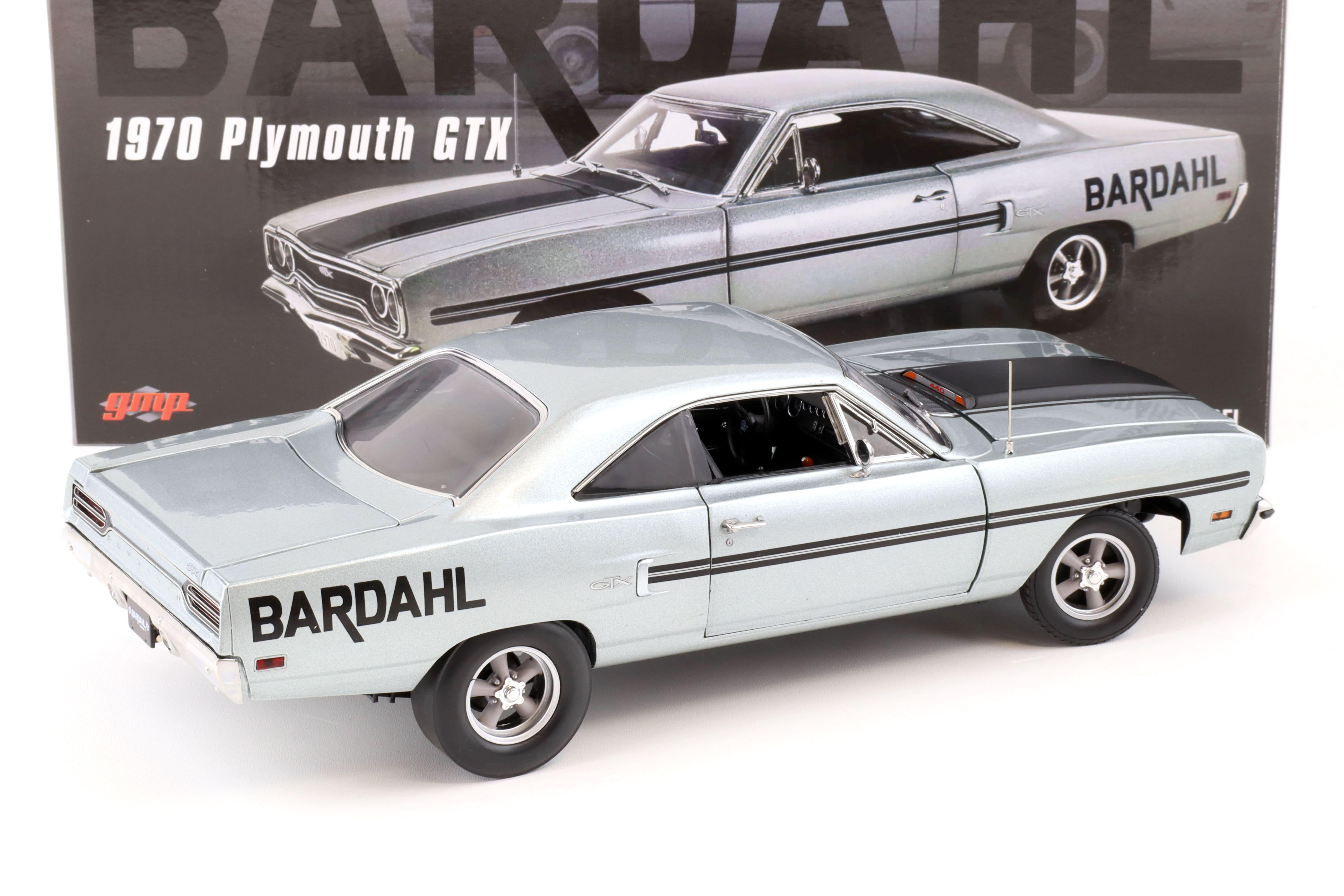 1:18 GMP 1970 Plymouth GTX Dart Car BARDAHL Al Young grey metallic