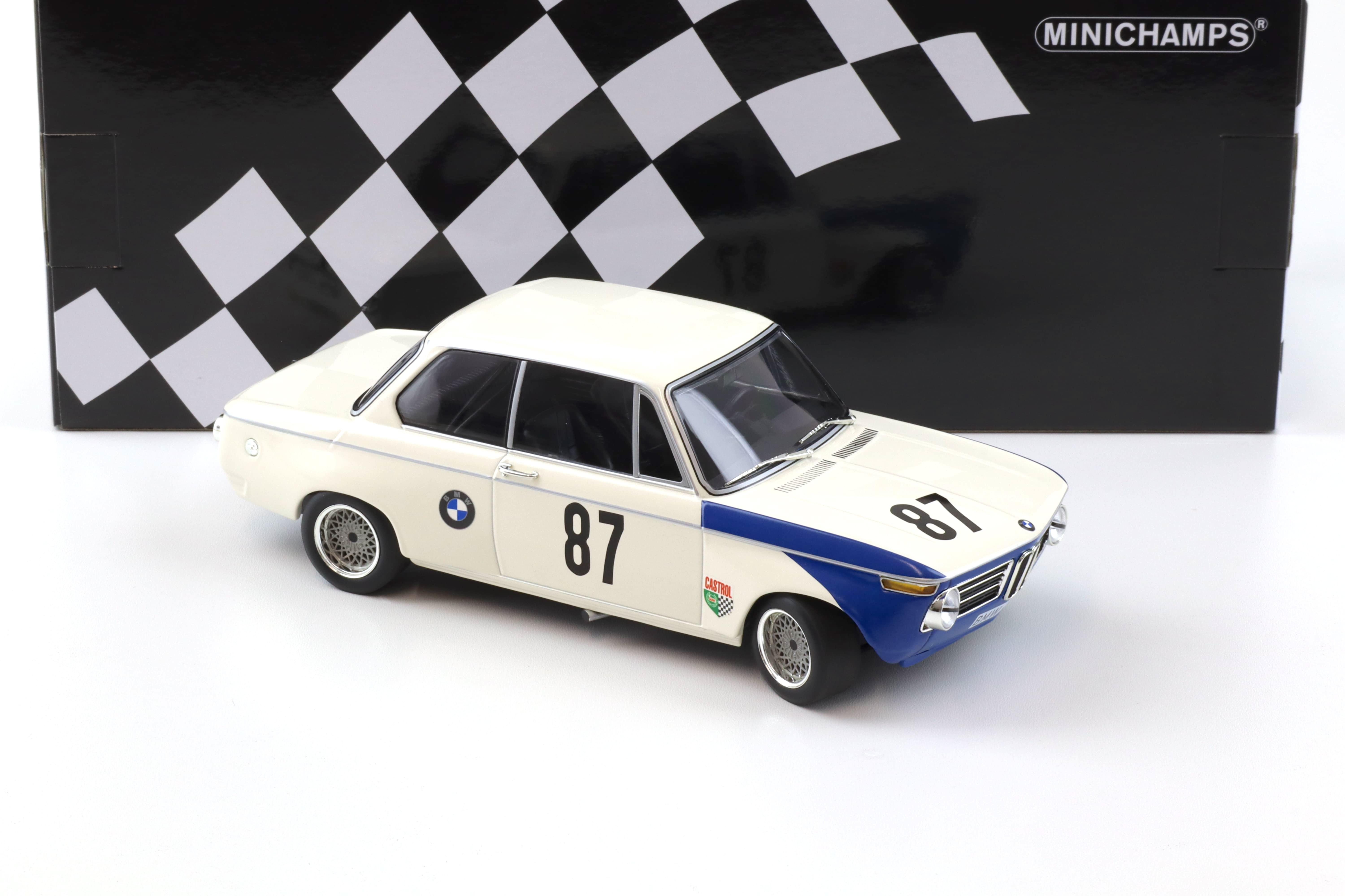 1:18 Minichamps BMW 2002 tiK Hubert Hahne GP Grand Prix Brno 1969 #87 white