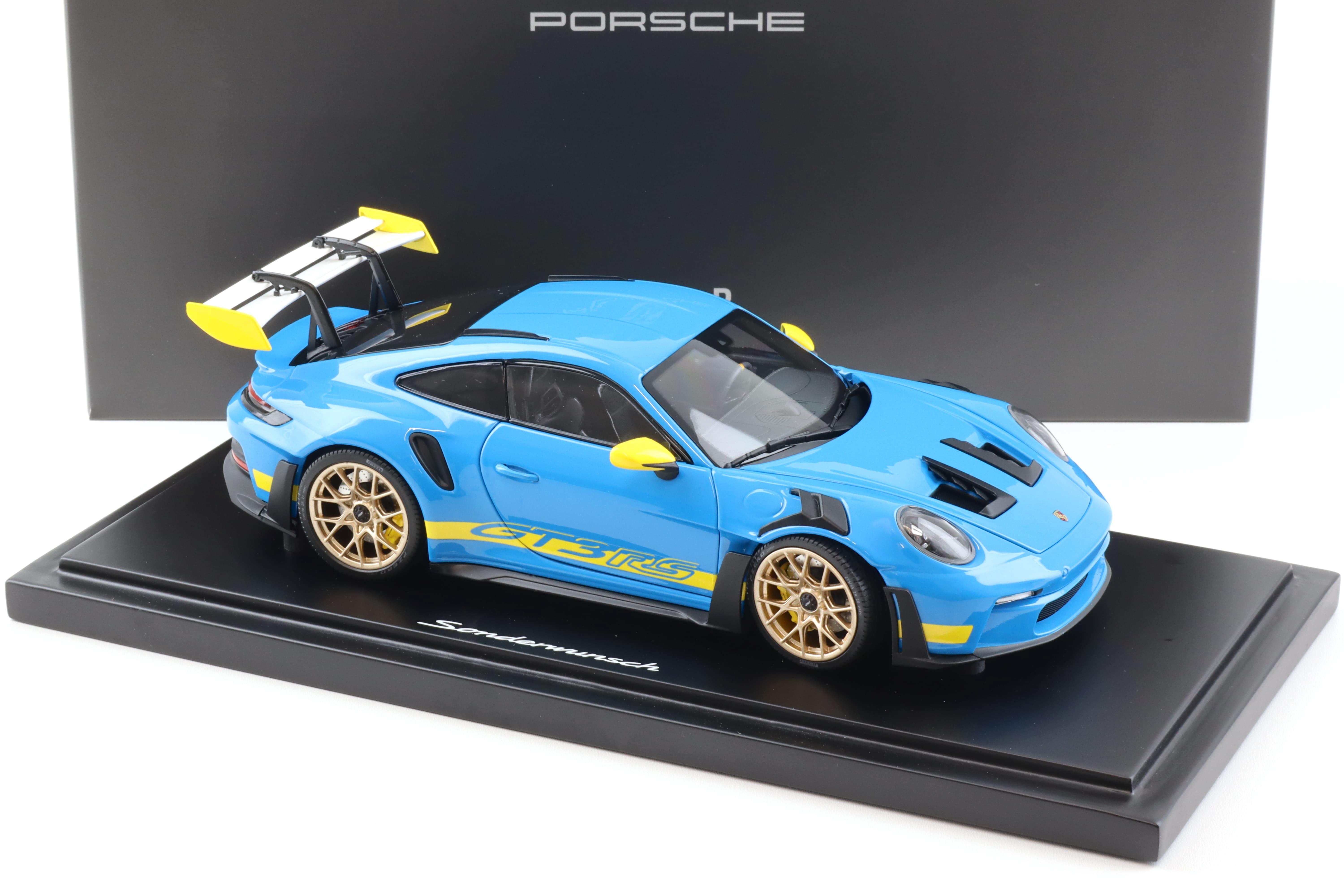 1:18 Minichamps Porsche 911 992 GT3 RS Daytona Bergmeister Riviera blue WAP DEALER