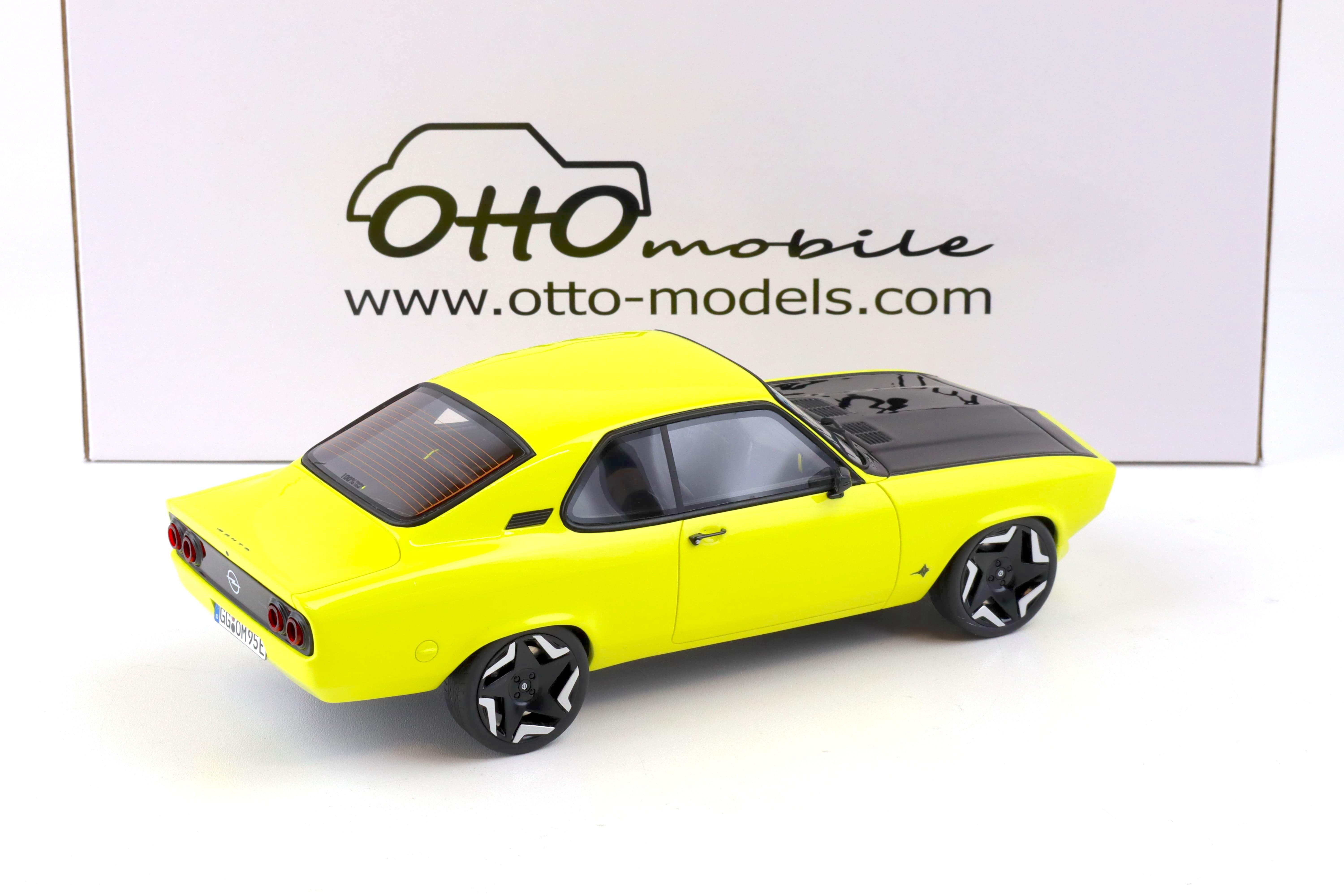 1:18 OTTO mobile OT434 Opel Manta GSE Elektromod Coupe yellow 2021