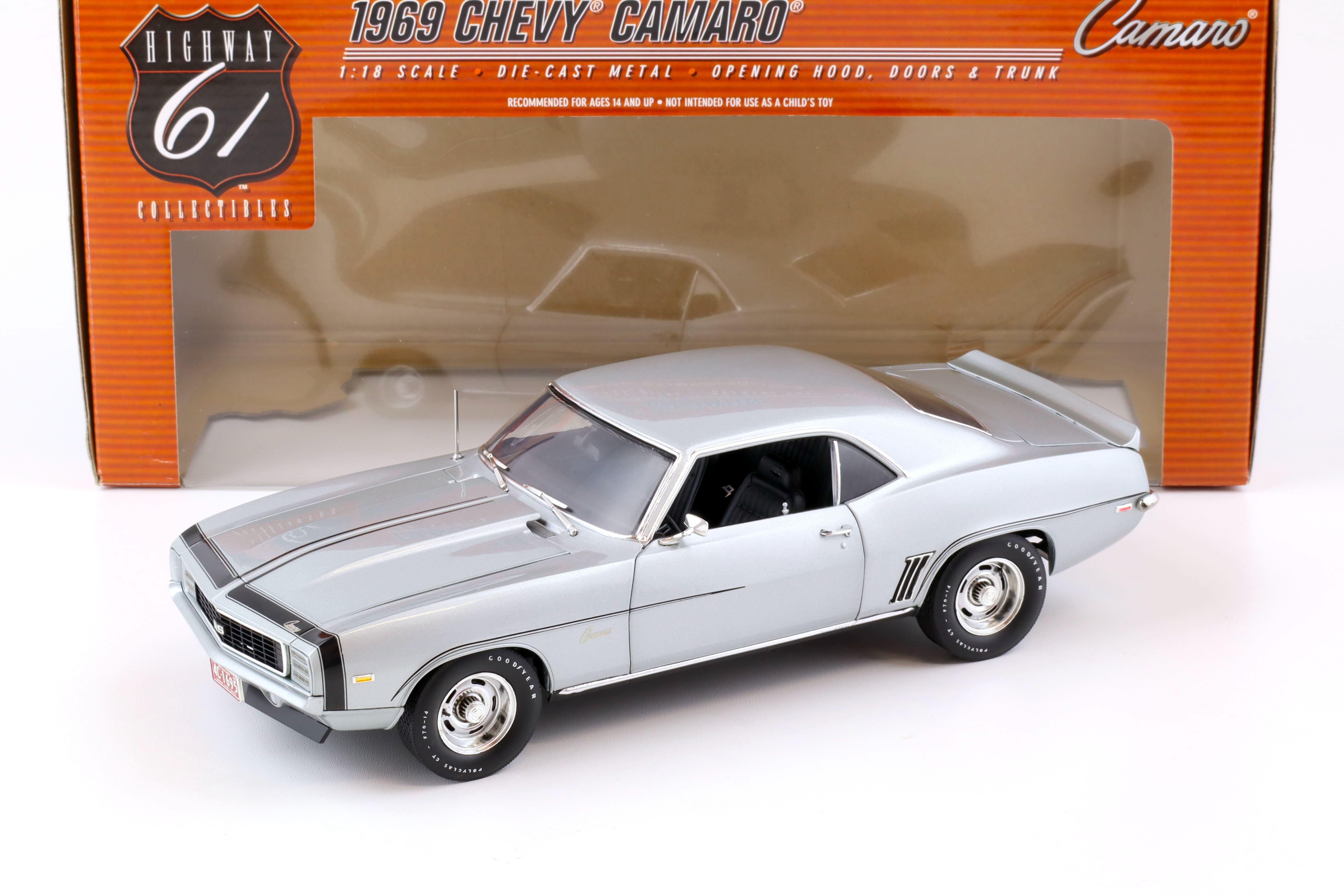 1:18 Highway61 Chevrolet Camaro ZL-1 COPO RS - 427 Coupe 1969 silver metallic