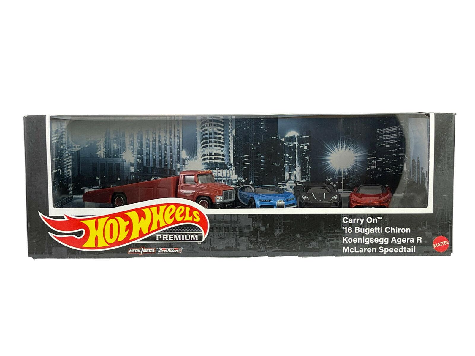 1:64 Hot Wheels Premium Set 2022 Hyper Cars Real Riders 4 Cars Diorama HCR54