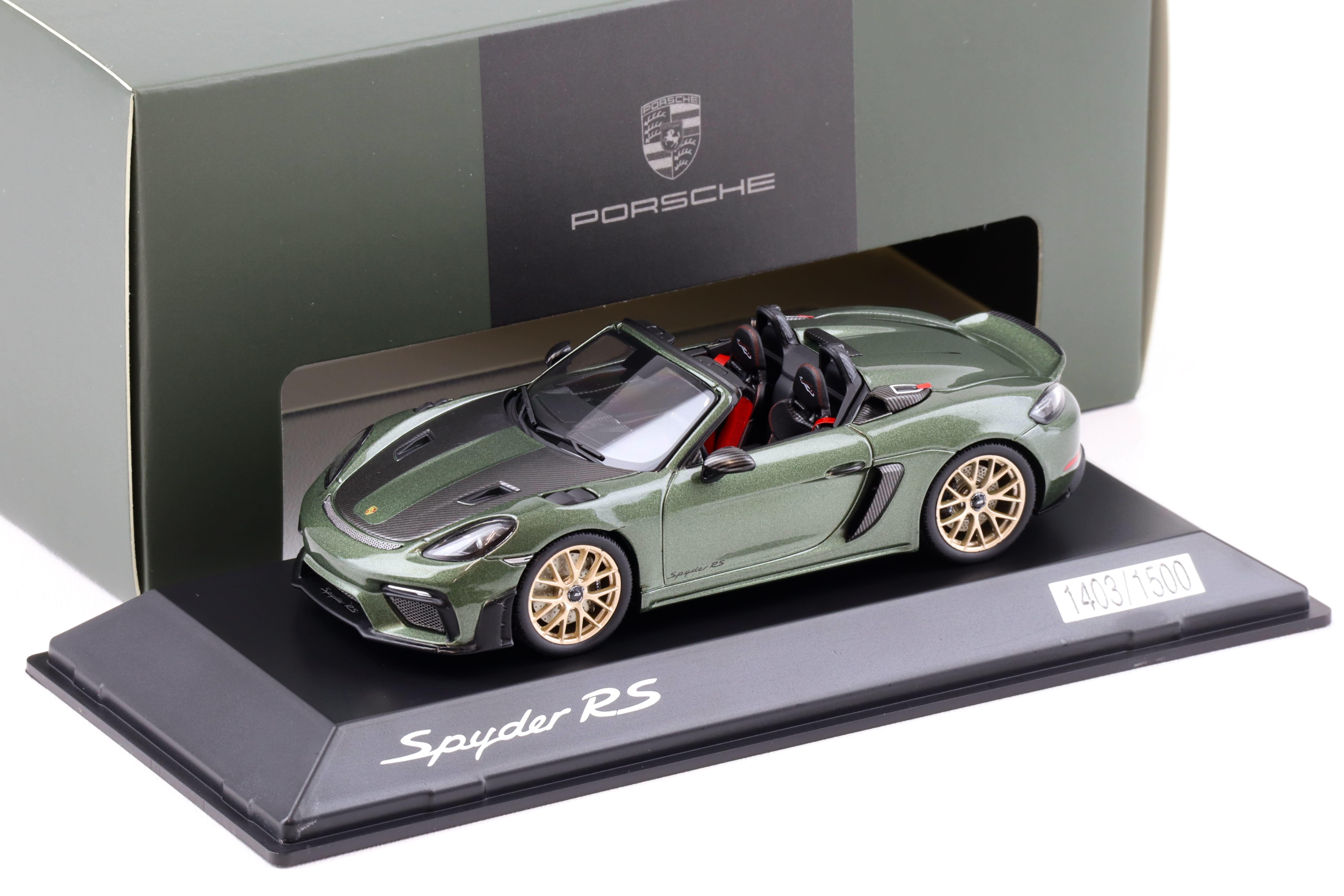 1:43 Spark Porsche 718 Spyder RS (982) oak green/ gold wheels WAP DEALER