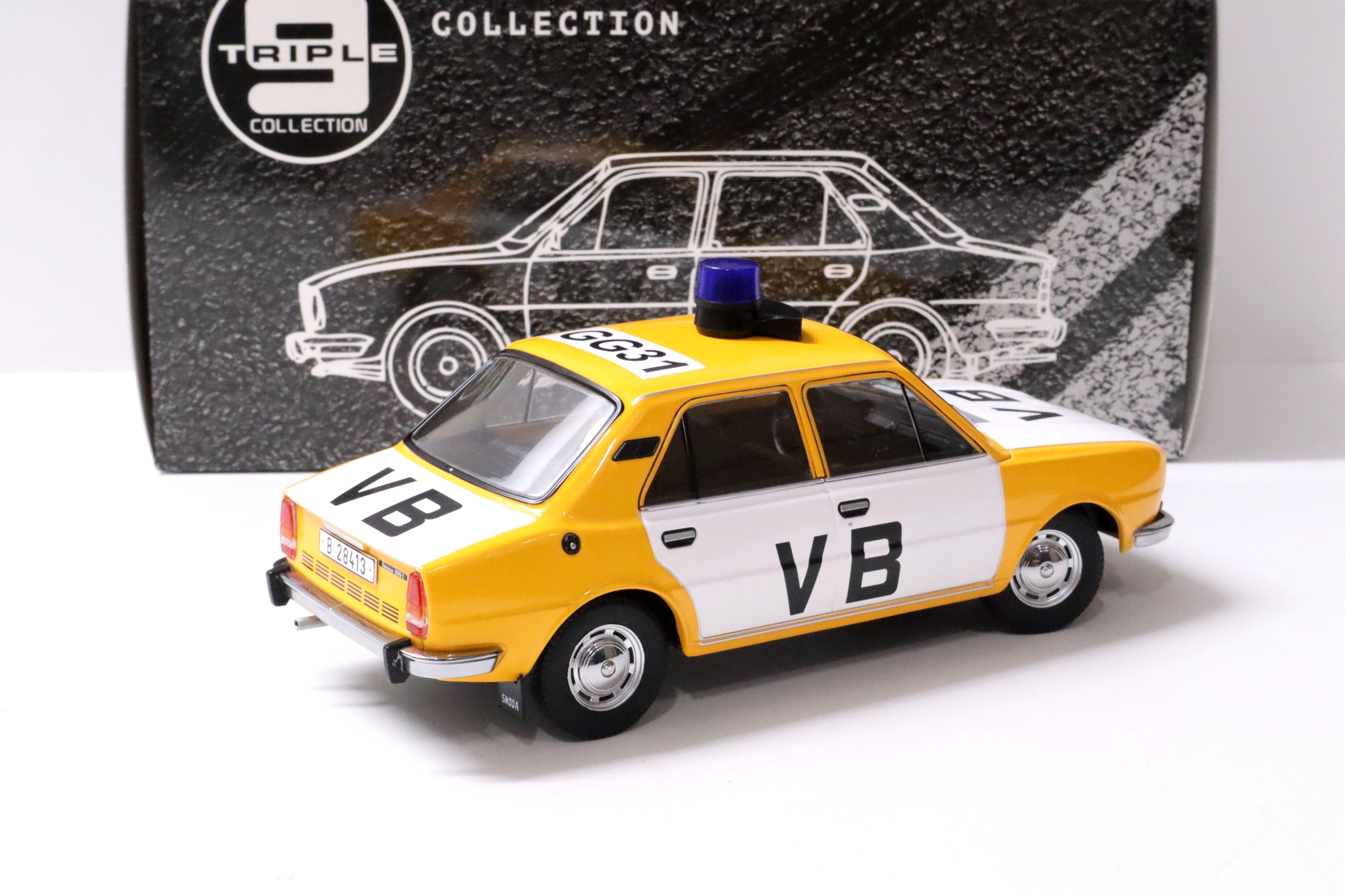 1:18 Triple9 1976 Skoda 105L Sedan Police Czech Republic yellow Die-Cast