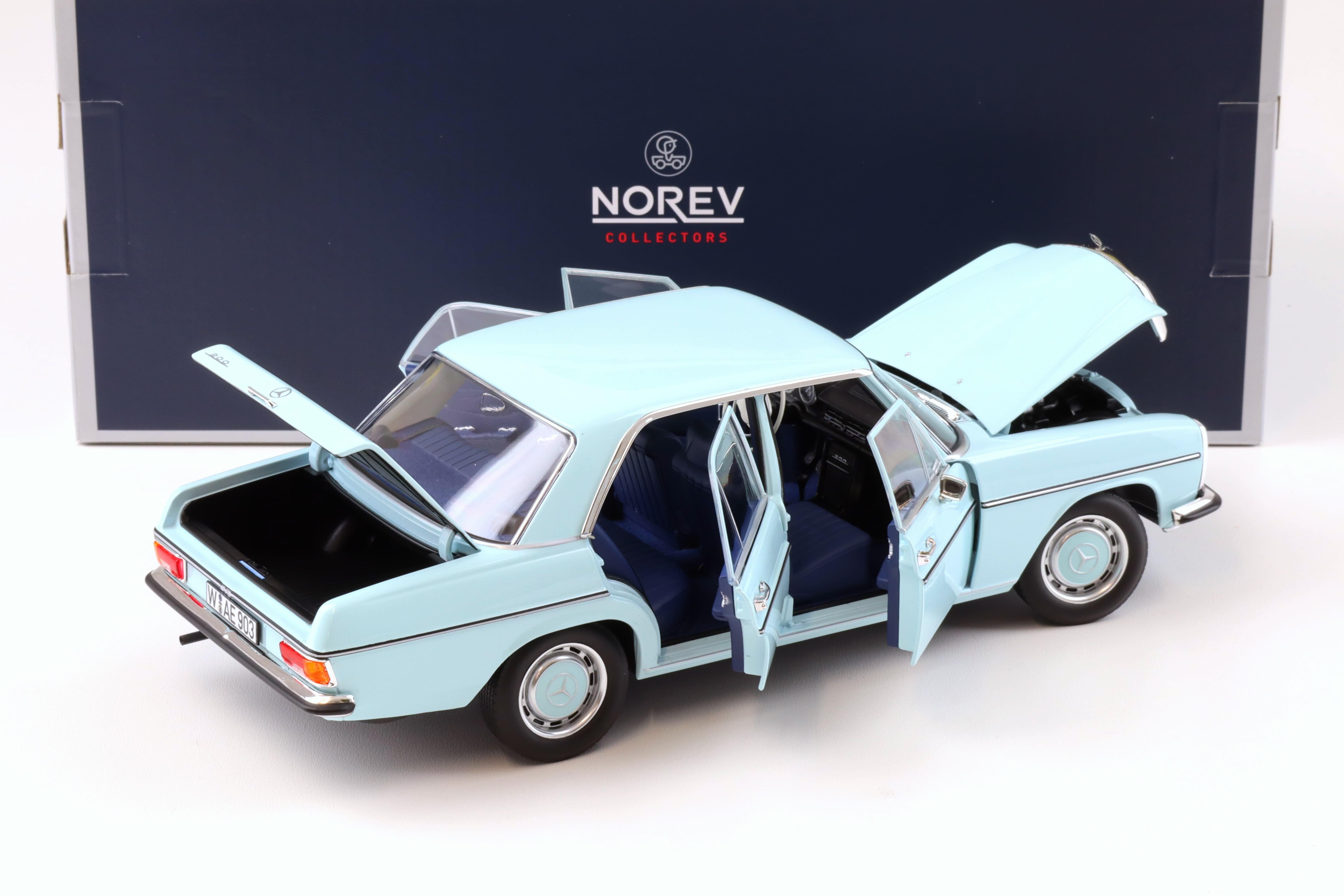 1:18 Norev Mercedes 200 Strich-Acht /8 Limousine W115 light blue 1968