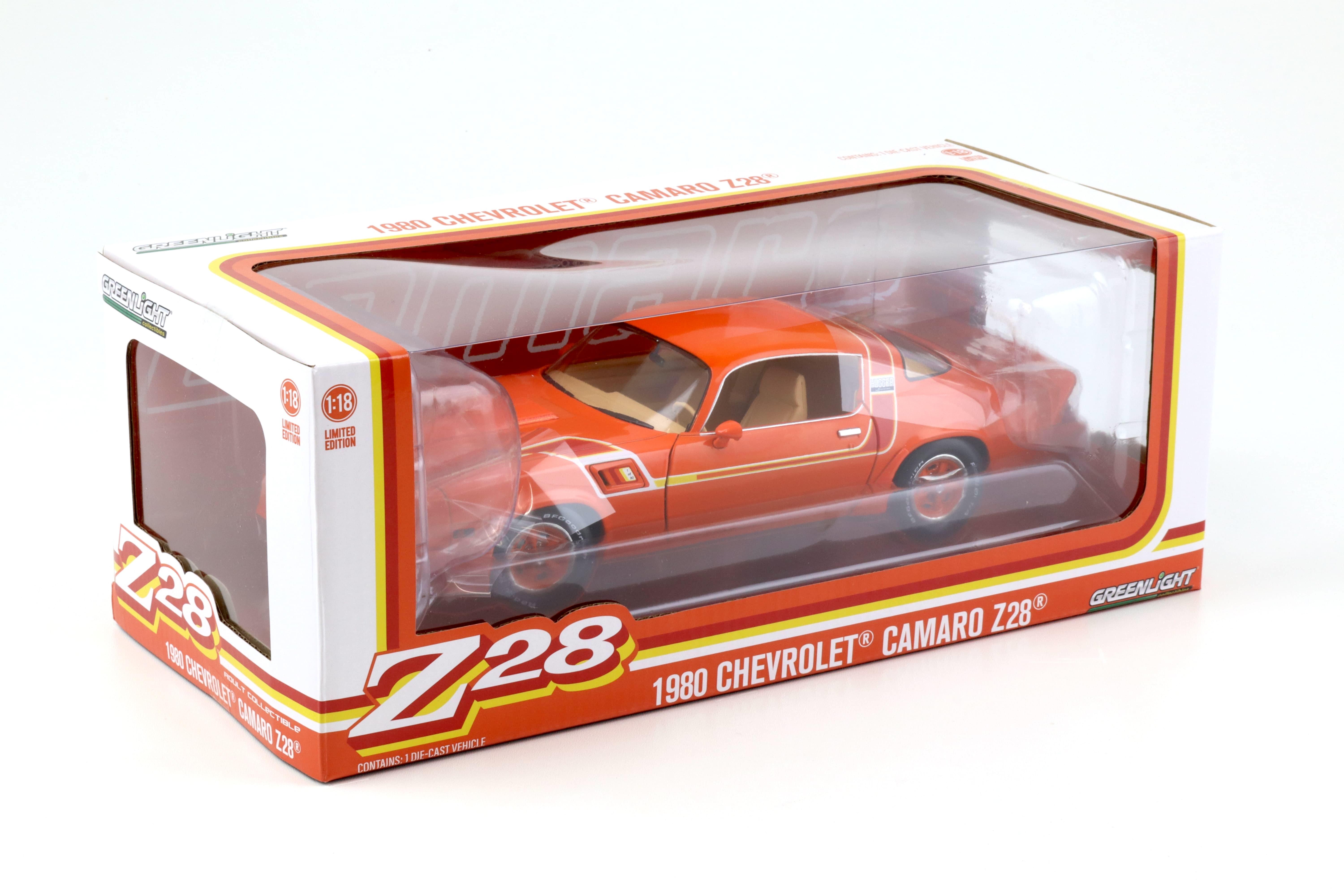 1:18 Greenlight 1980 Chevrolet Camaro Z28 Coupe Hugger Edition orange