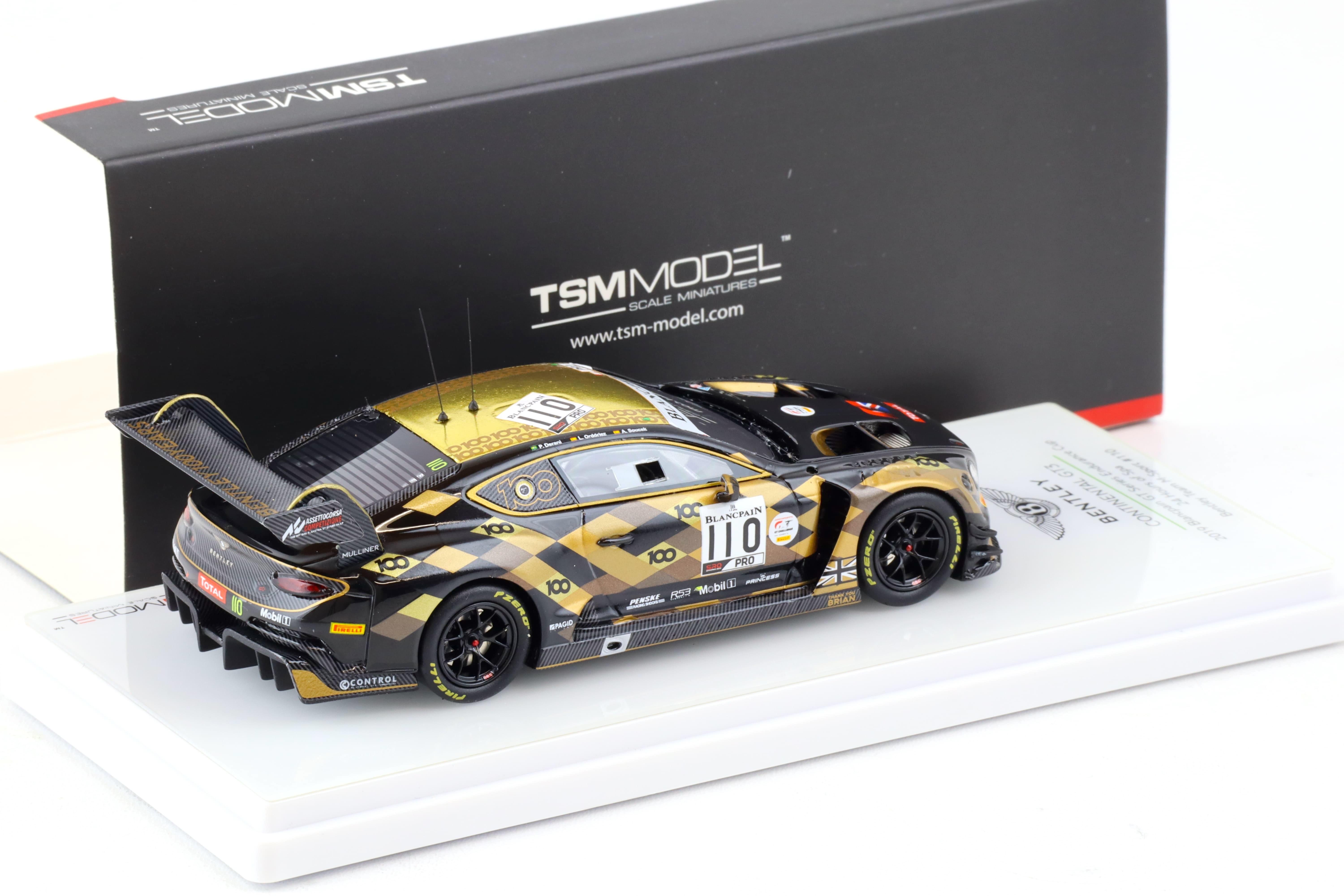 1:43 TSM Model Bentley Continental GT3 #110 - 2019 Total 24h of SPA TSM430492